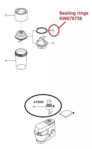 Mixer Mill Seal 3 pack - KW676756