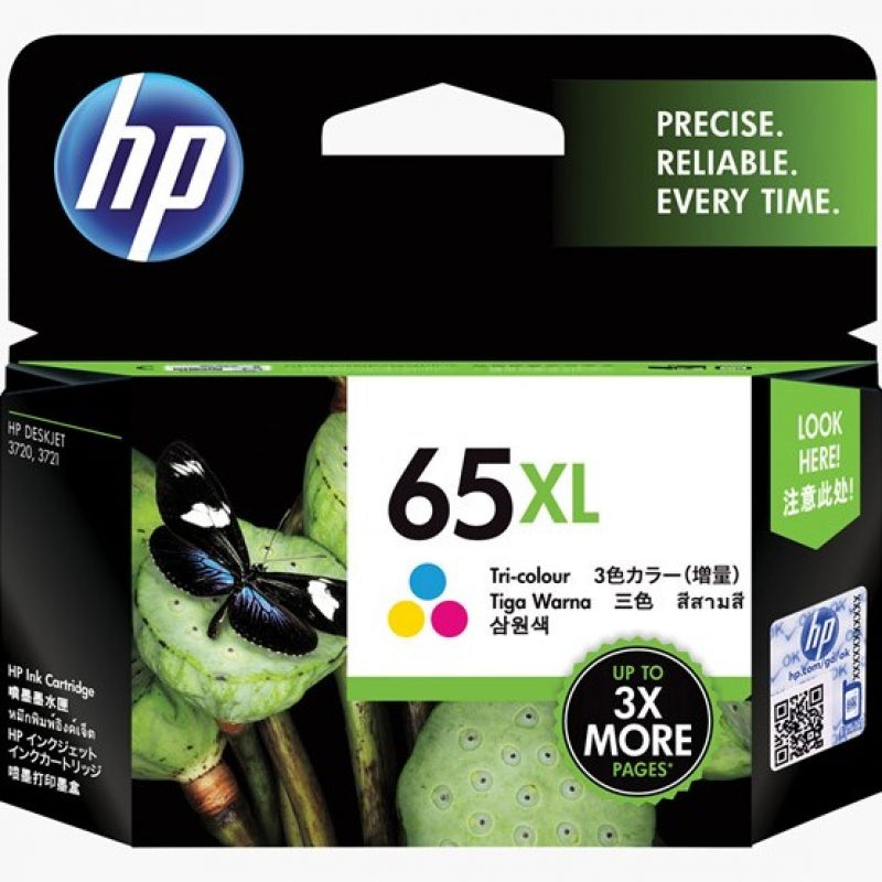 HP Printer 65XL Tri-Colour High Yield Ink Cartridge - N9K03AA