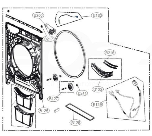 Dryer Inner Cover Assy Front - ACQ90043019