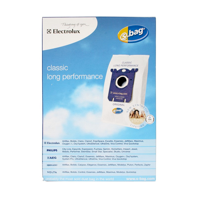 Electrolux Vacuum S-Bags 4pk Long Performance E201B