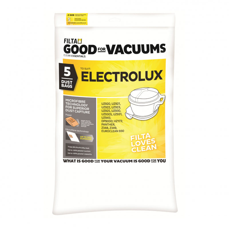 PakTrade 5 Sacchetti Per Aspirapolvere In Microfibra | Compatibili Con AEG Electrolux Lux DP 9000, UZ 930, Nilfisk GD 930 - 2