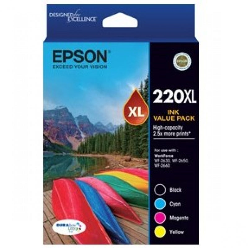 Epson Printer 220XL 4 Ink High Yield Ink Cartridge Value Pack - C13T294692